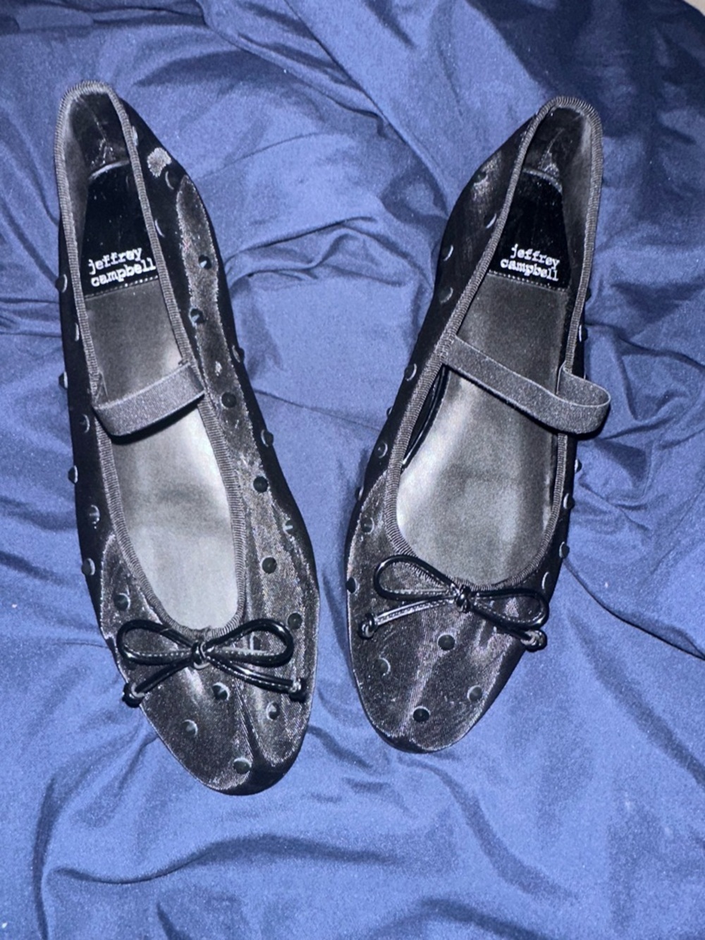 Jeffrey Campbell Releve Mesh Mary Jane Flats; Black; Size 7.5